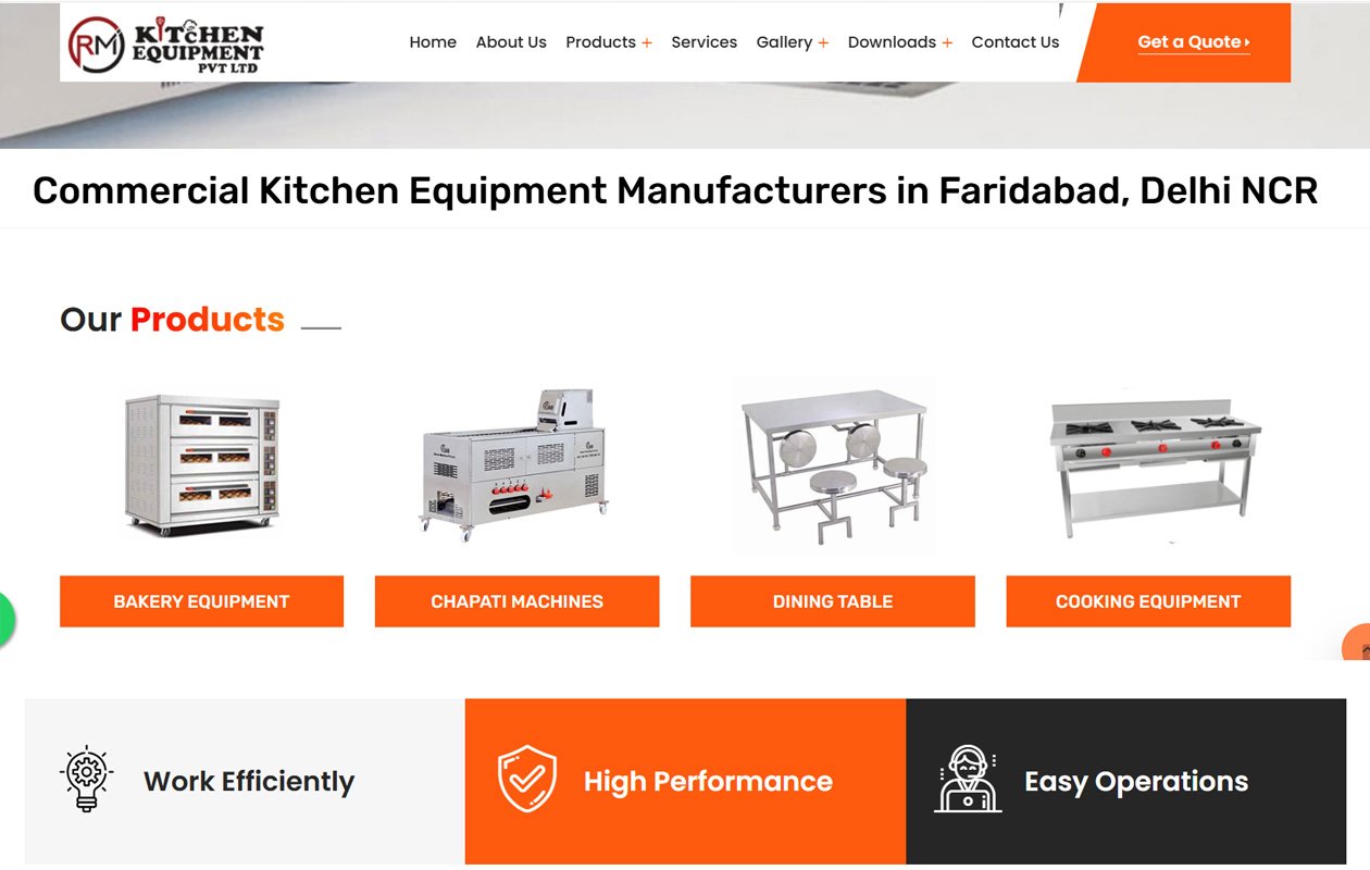 Love PPC ExpertsCase Study for RM Kitchen Equipment, kitchen equipment manufacturer website design